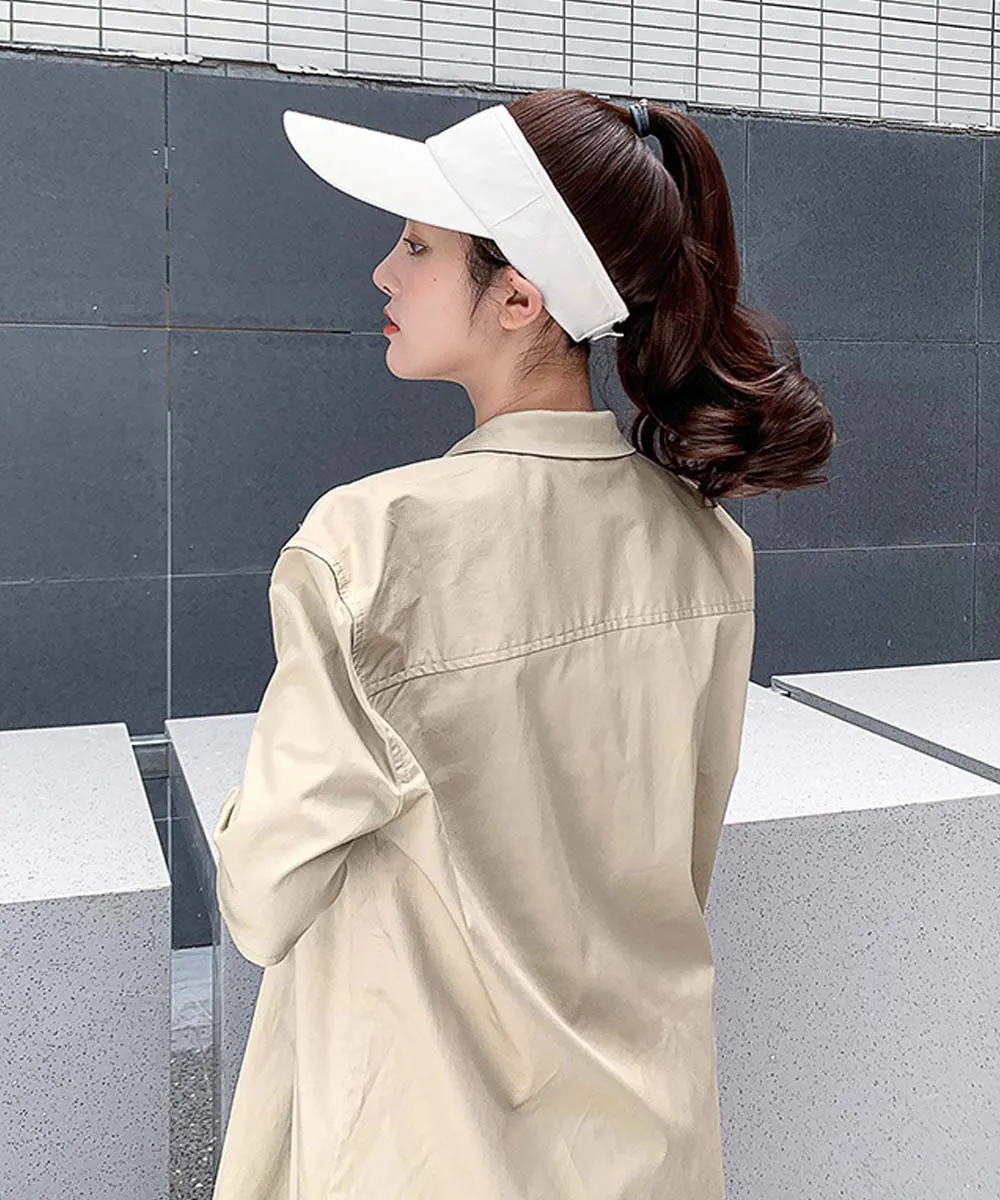 YEKEYI Outdoor Hat Wig Hat with Hair Ponytail Wig Baseball Cap with Hair Brown Black Wavy Women Wig Hats