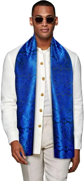 YOHOWA Mens/Womens Lightweight Silk Scarf Fashion Print Paisley Scarves Neckerchief Shawl Autumn Winter 63"x20"