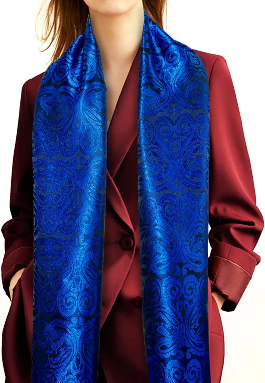 YOHOWA Mens/Womens Lightweight Silk Scarf Fashion Print Paisley Scarves Neckerchief Shawl Autumn Winter 63"x20"